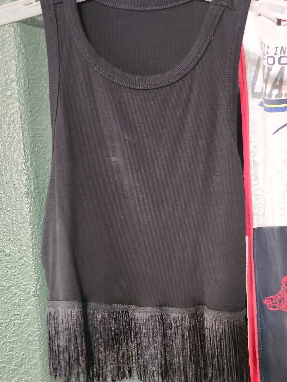 Black Fringe Crop Top